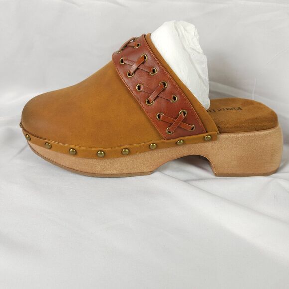 NIB Pierre Dumas Womens 7.5 M Tan Jeda-3 Closed Toe Slide On Clogs - Picture 7 of 10